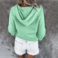 thumbnail image 3 of Patlollav Womens Hooded Solid Color Long-Sleeve Sweatshirt Blouse Pullover Tops, 3 of 6