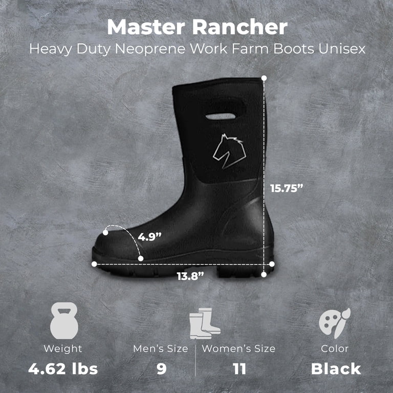Master Rancher Heavy Duty Work Farm Boots Unisex Men display picture 2