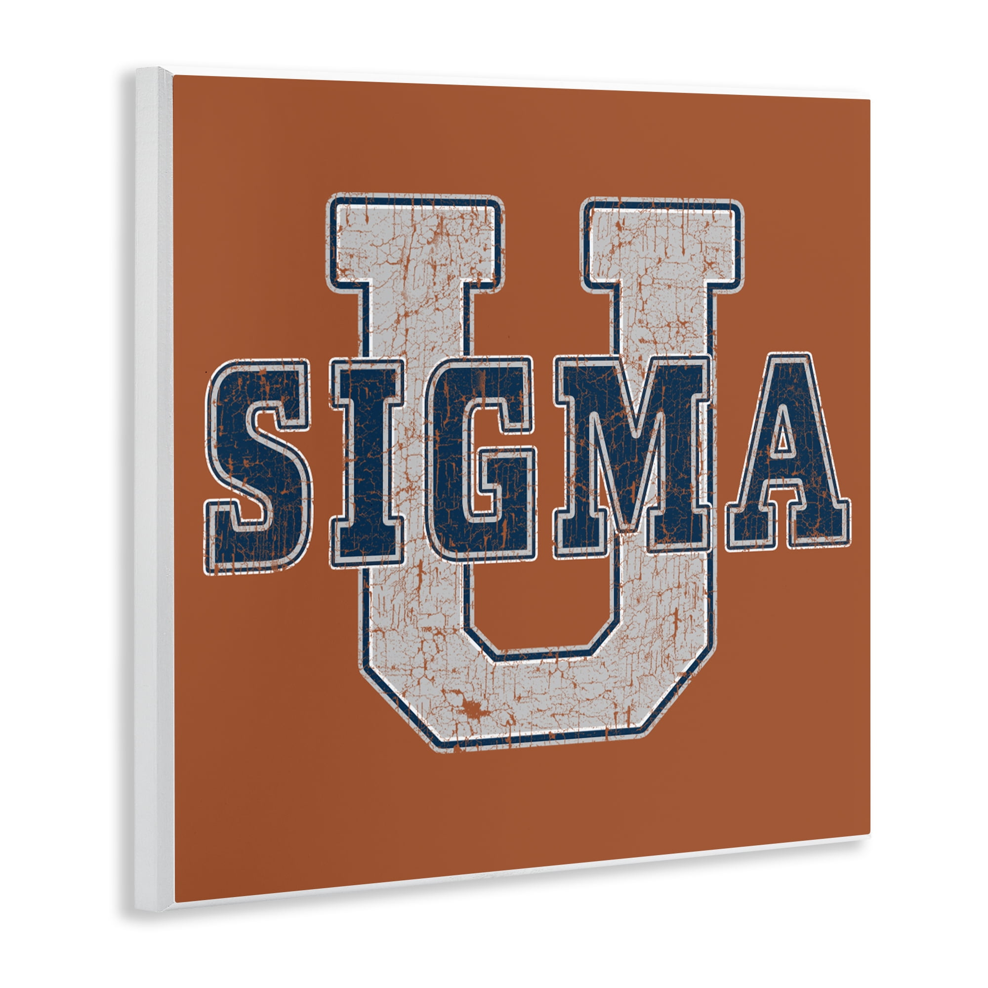 Stupell Industries Sigma University on Brown Wall Plaque Art, design by Grotto Studios