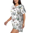 thumbnail image 2 of Bingfone Cute French Bulldog Print Pajamas Sets for Women Soft Short-Sleeved Pjs with Lounge Shorts Two Piece Sleepwear, 2 of 8