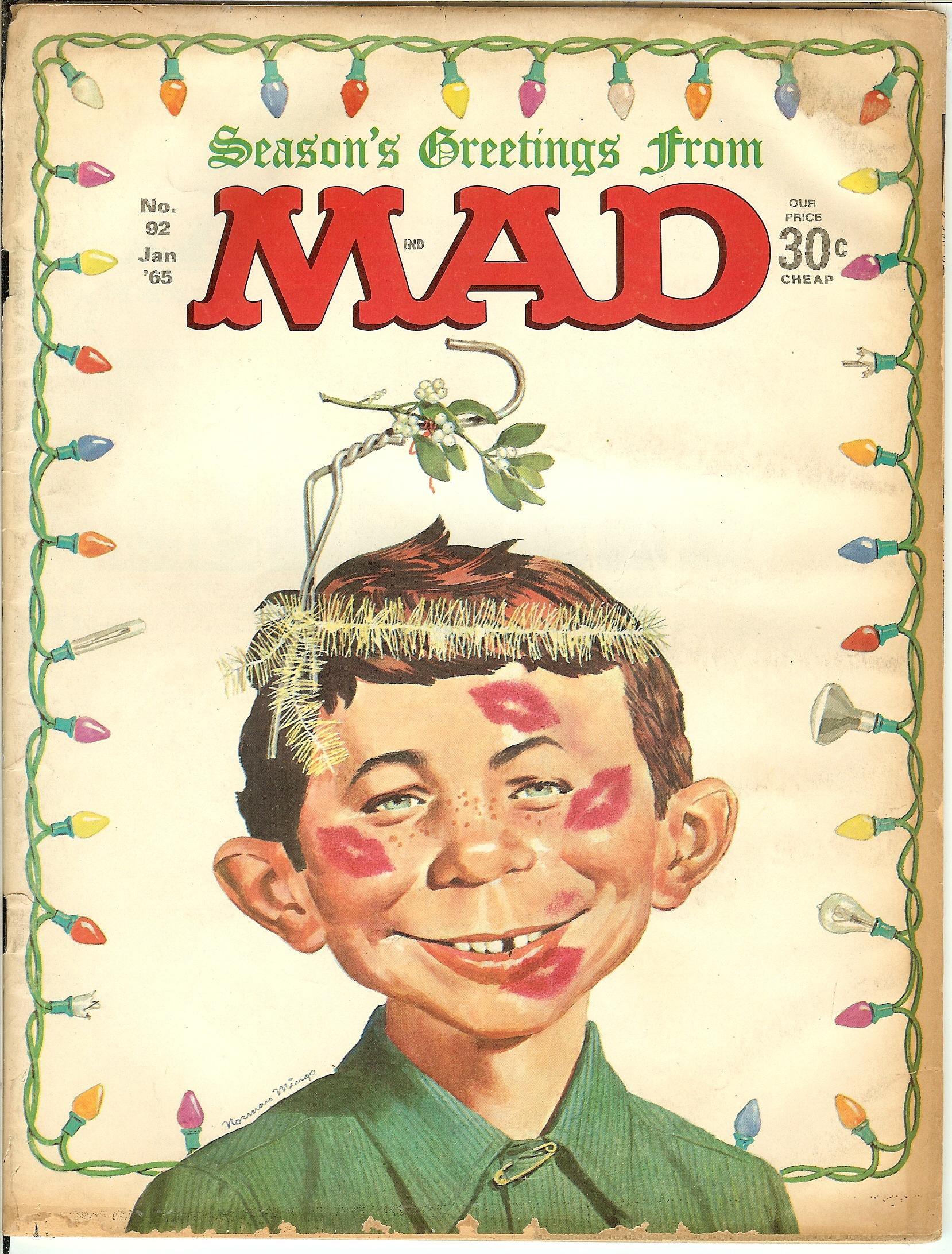 MAD Magazine #92 Jan 1965 (Poor Condition - Aged Paper)