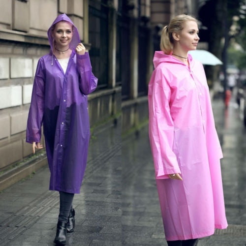 Unisex Women Men Disposable Raincoat Outdoor Transparent Windproof Rain Coat New