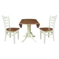 thumbnail image 3 of 42" Dual Drop Leaf Wood Table With 2 Emily Side Chairs   Multi Color, 3 of 6