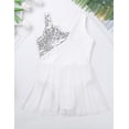 thumbnail image 4 of inhzoy Kids Big Girls Figure Ice Skating Tutu Costumes Sequins Tulle Dress Ivory 12, 4 of 7