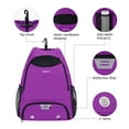 thumbnail image 5 of Basketball Backpack Soccer Bag for Men Drawstring Sports Backpacks with Shoe Compartment Wet Pocket Hook Gym Equipment Bags for Women, Purple, 5 of 7