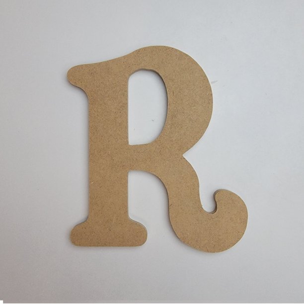 Wooden Letter (R) Unfinished 6" Wood Craft Letter, Paintable, BuildA