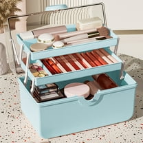 Desktop Makeup Organizer, Transparent High Capacity Storage, Portable Cosmetic Jewelry Medicine Holder, Waterproof Plastic, Spacious Multifunctional Storage Rack