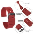 thumbnail image 6 of Uxcell Silicone Watch Band Quick Release Soft Rubber Watch Strap Dark Red/Black 24mm, 6 of 7