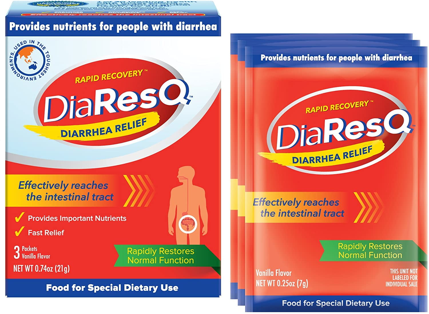 2 Pack - Children's Diarrhea Relief Rapid Recovery Vanilla, 3 Packet