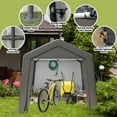 thumbnail image 4 of Yesfashion Yesfashion 8x12x7 ft Portable Shed, Outdoor Storage Shelter,Heavy Duty Waterproof Storage Tent Sheds with Roll-up Zipper Door, for Motorcycle, Bike, Garden Tools, 4 of 7