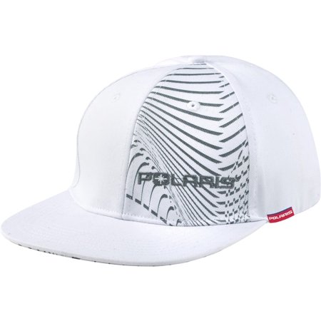 Flat Bill Baseball - Polaris White & Gray Flat Billed Isobar Fitted Baseball Cap Hat Size Small / Medium