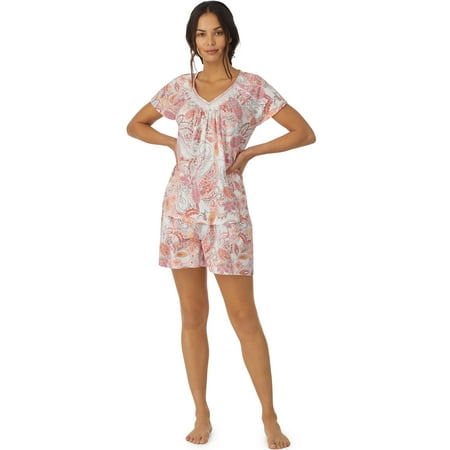 

Aria Women s Cap Sleeve Top Shortie Pajama Set