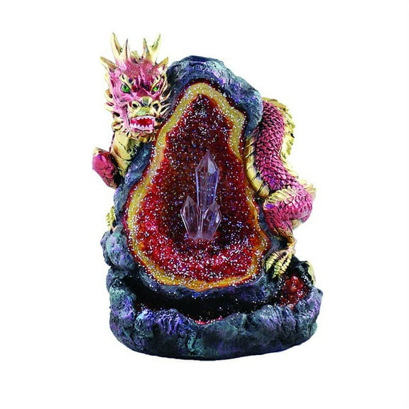 Red East Dragon Backflow Incense Burner with LED | 6.5"