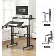 thumbnail image 7 of Soges Height Adjustable Computer Desk Sit Stand Workstation Mobile Standing Desk with Wheels, Standing Side Table with Castors, Black, 7 of 7