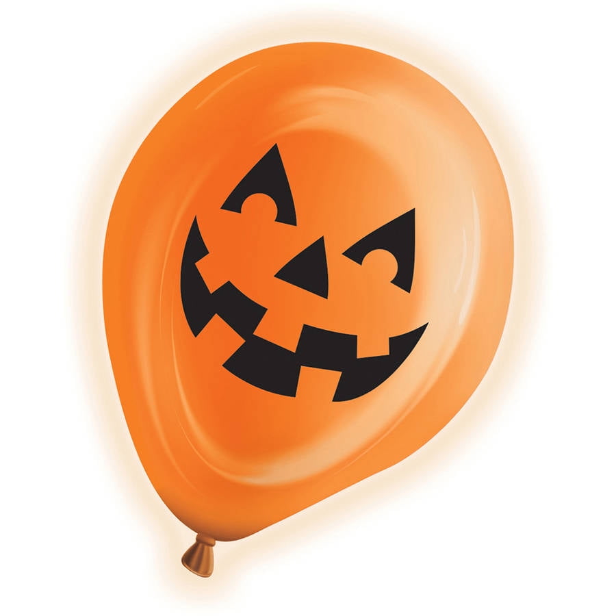 10" Orange Pumpkin Halloween LED Light Up Balloons, 5-Count - Walmart.com