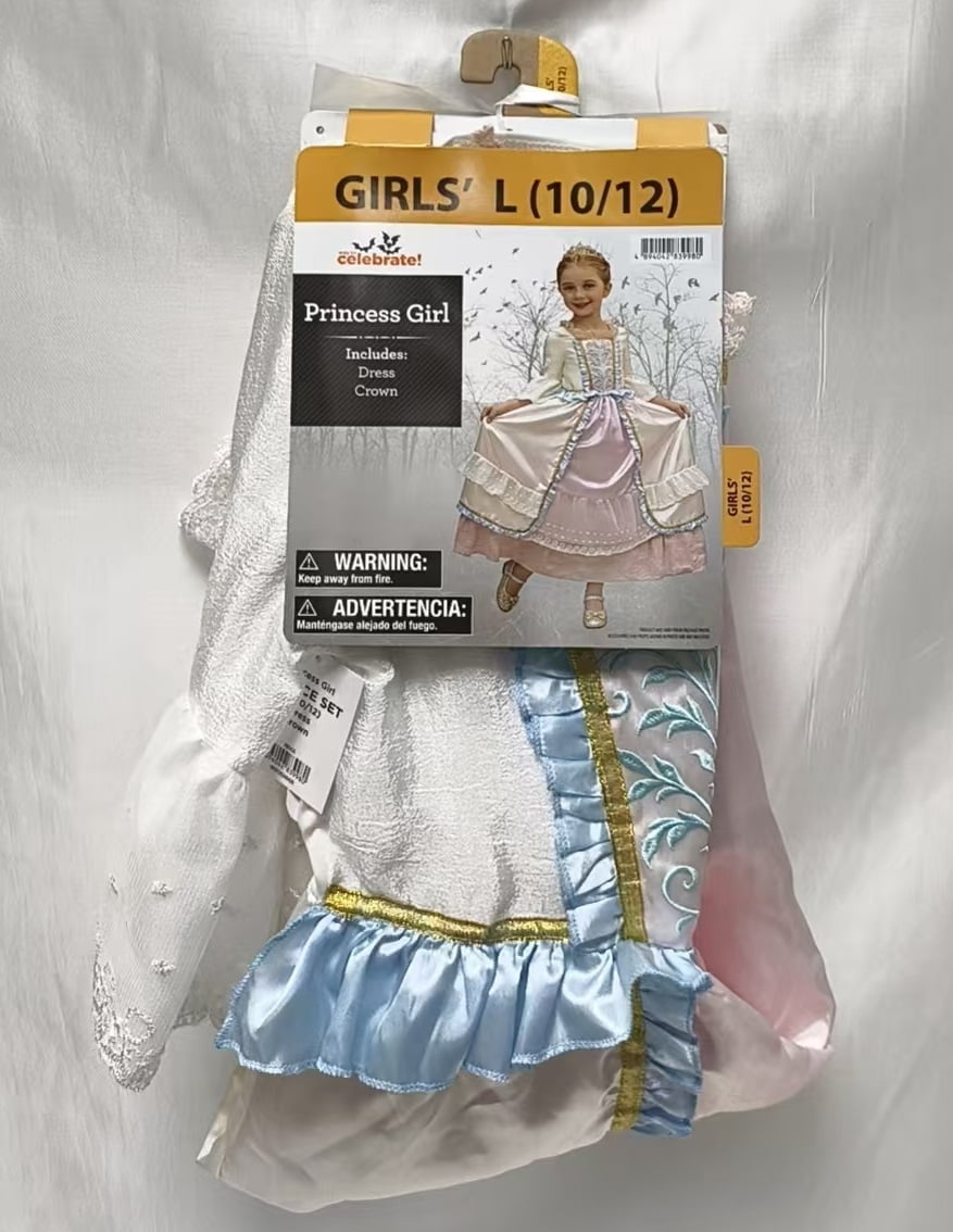 Princess Dress, Halloween Costume for Children, Girls' Size L (10/12), by Way to Celebrate