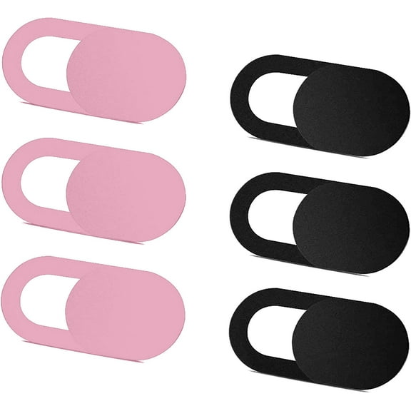 SIREG Webcam Cover Slide Ultra Thin - Cute Pink & Black Web Camera Cover fits Laptop,Tablet,Computer, Smartphone, Protect Your Privacy and Security,Strong Adhesive