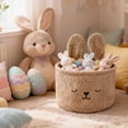 thumbnail image 3 of Bookk Cartoon Embroidery Rabbit Teddy Velvet Material Storage Fabric Storage Home Children's Room Storage, 3 of 5