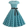 thumbnail image 1 of WILLBEST Vestidos Casuales para Mujer Verano Vestido de Fiesta Informal con Estampado de Lunares de Manga Corta para Mujer, Vestido de Fiesta de Noche de Los Años 50, Vestidos de Mujer Extra Grande, 1 of 3