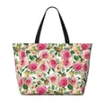 thumbnail image 2 of Disketp Rose Flowers Bolsa de Playa de Gran Capacidad, Bolso Impermeable y a Prueba de Arena para Mujer, Ideal para Playa, Piscina y Natación, 2 of 7