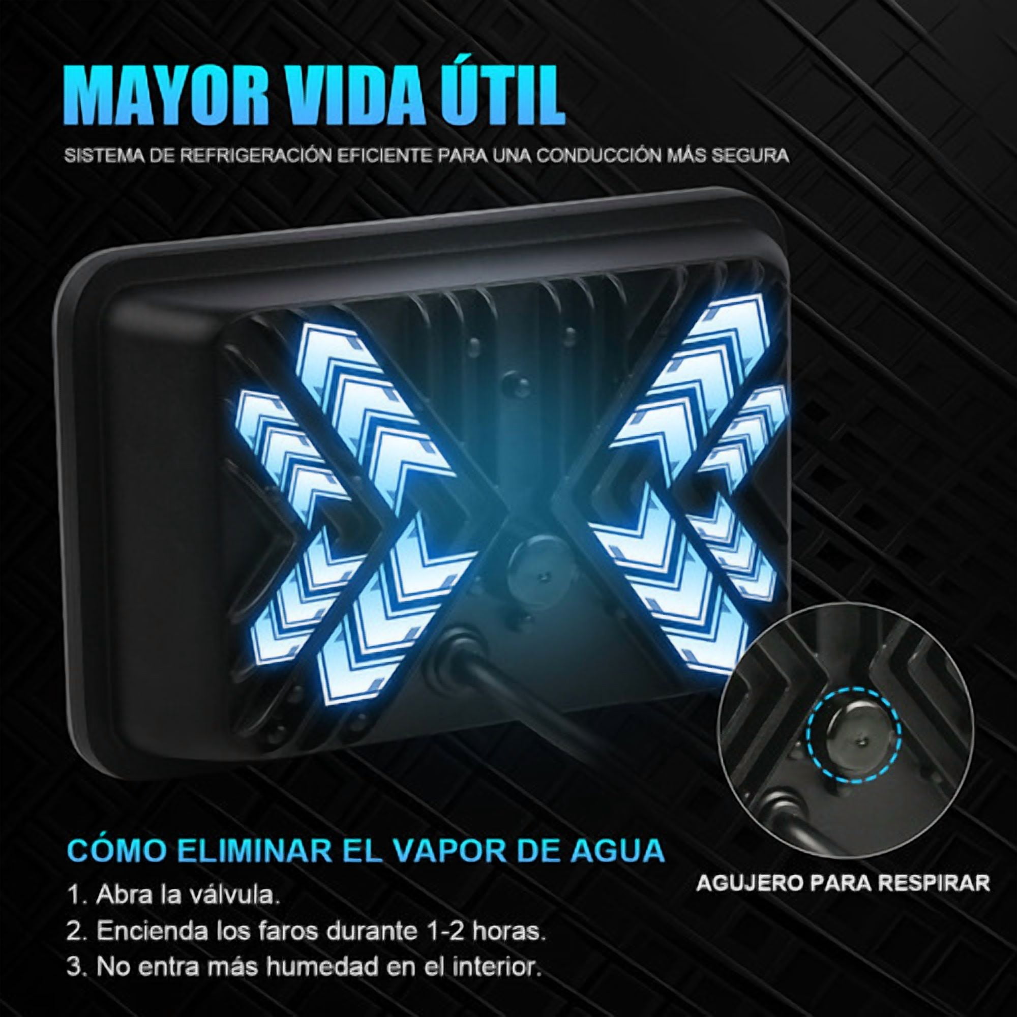 Applies to Led Headlight Magnifying Glass 4x6 Square RGB Skull, Hi/Lo Light