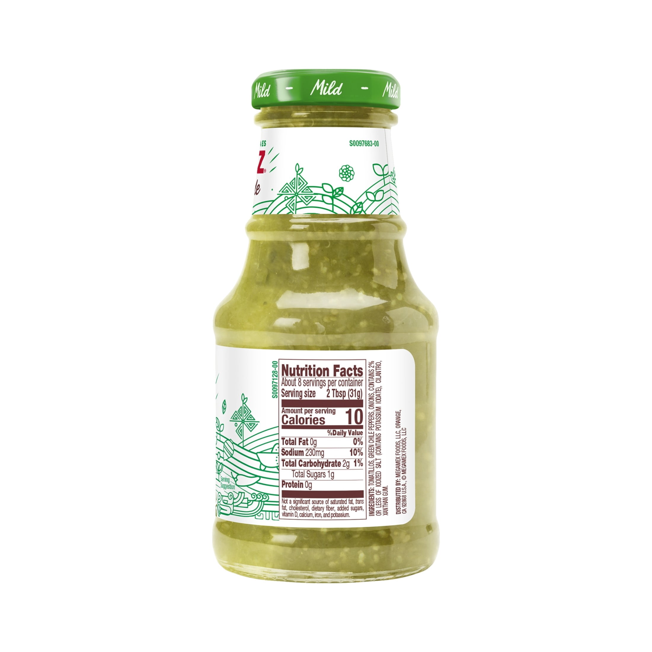 (2 pack) HERDEZ Salsa Verde Mild, Tortilla Chip Dip, Shelf Stable, 8.5 oz Glass Bottle