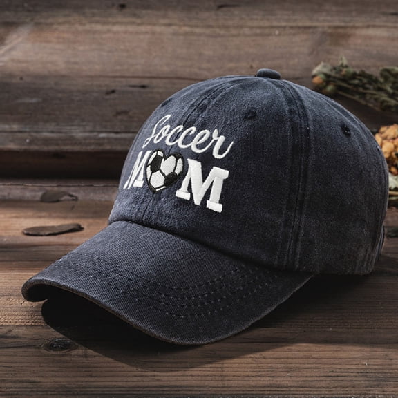 Baseball Hat Embroidered Soccer Mom Love Washed Casual Outdoor Breathable Shade Sun Protection Summer Adjustable Mens Caps