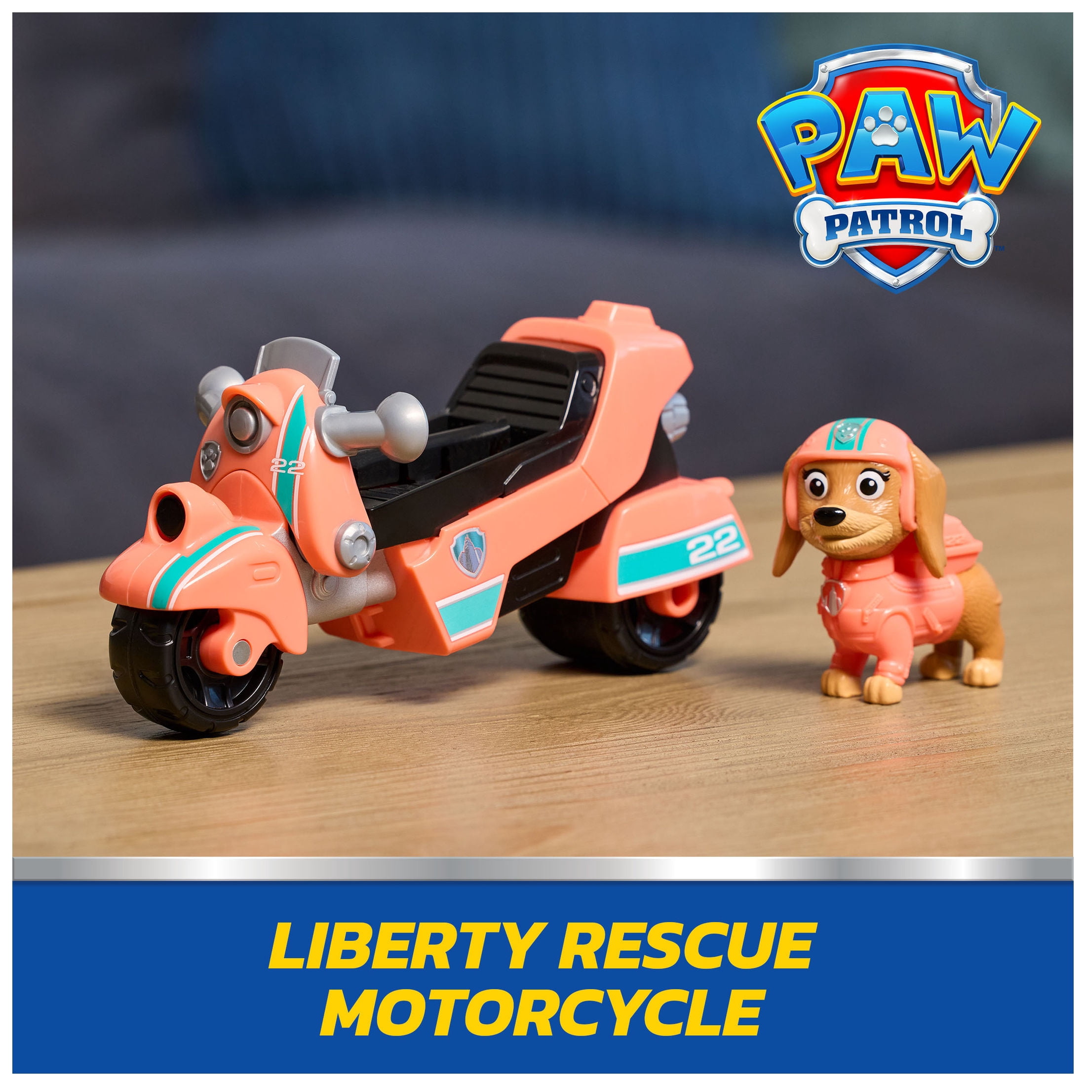 PAW Patrol, Liberty Rescue Motorcycle, Toy Bike with Collectible Action Figure