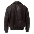 thumbnail image 2 of FLAVOR Men's Leather Flight Bomber Jacket Air Force Aviator (Large, Dark Brown), 2 of 3
