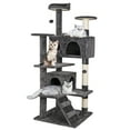 thumbnail image 5 of ZENY 53" Cat Tree Multi-Levels Condos Scratching Post Tower Play House, Dark Gray, 5 of 13