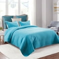 thumbnail image 2 of JML 3 Pieces King Quilt Set, Soft Lightweight Microfiber Bedspread,1 Quilt 2 Shams, Blue, 2 of 6