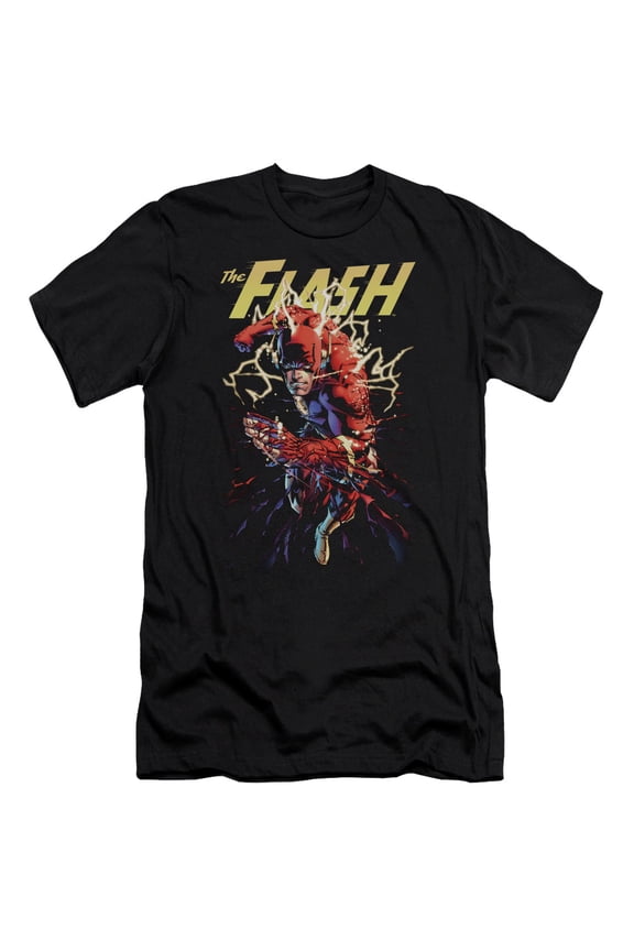 JLA Justice League Ripping Apart Premium Canvas Adult Slim Fit 30/1 T-Shirt Black