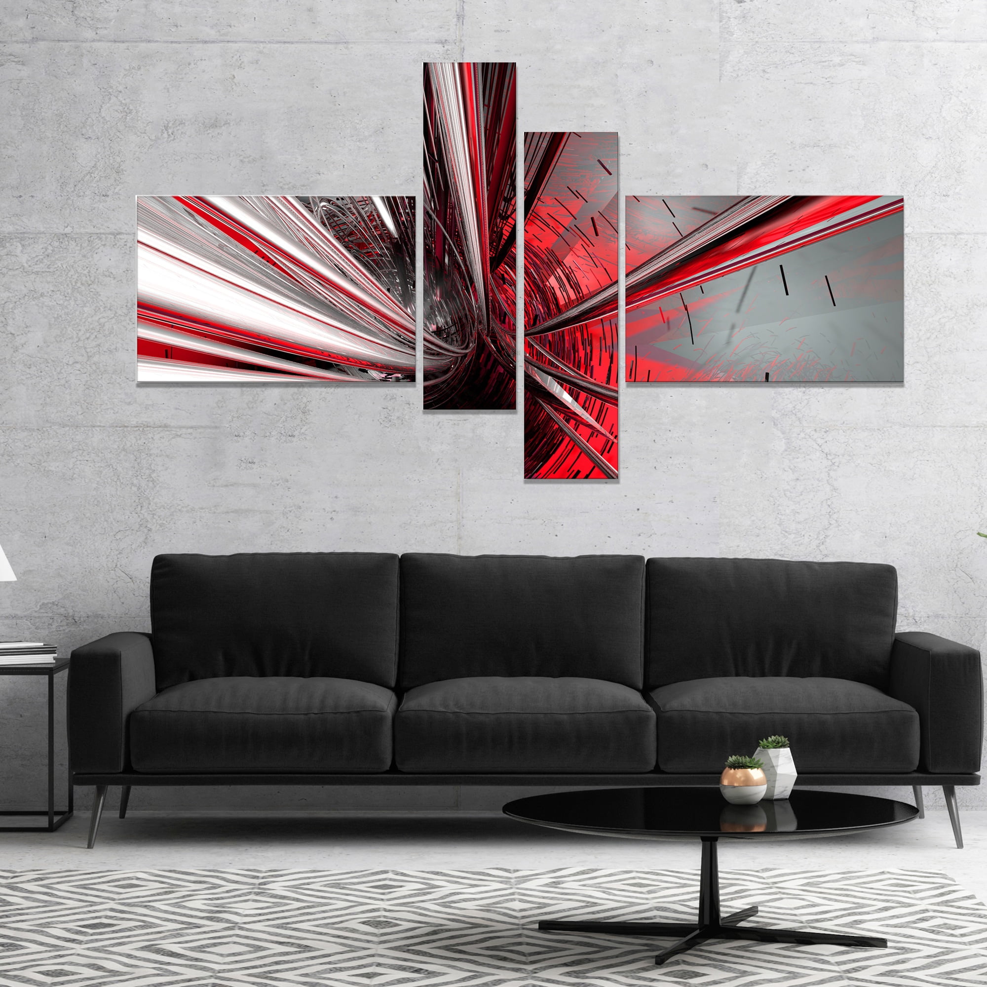 Designart 'Fractal 3D Deep into Middle ' Abstract Canvas Art Print