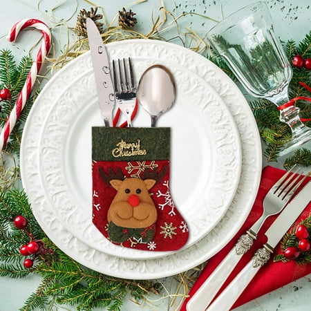 

Klycj Home Decor Christmas Decoration Supplies Restaurant Table Decorations Cutlery Sets Cutlery Sets Gift Bags Christmas Socks Gifts