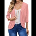 thumbnail image 1 of Cárdigan para Mujer, Cuartos, Color Liso, Informal, Chaqueta Corta, 2025 Rosa XL, 1 of 9