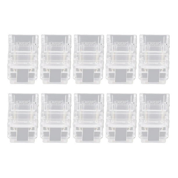 Conectores De Tira De LED, Aplicaciones De 8 Mm De Ancho Conectores De Tira De Luz LED Fuertes 10 Piezas Sin Soldadura Para Almacén