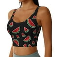 thumbnail image 2 of Fotbe Watermelon Pattern Womens' Sports Bra Longline Wirefree Padded with Medium Support Sports Moisture-Wicking Workou Vest,Tank Top-XX-Large, 2 of 9