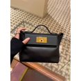 thumbnail image 2 of Bolso de mano cuadrado de alta calidad para mujer, bolsa de mano de cuero genuino, bolso de mano de ala kelli, bolso cruzado de hombro de diseñador de lujo, mini, 2024, 2 of 5