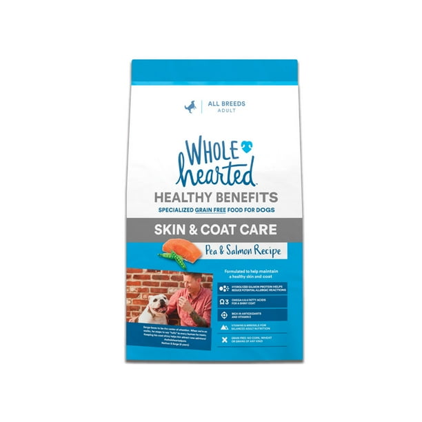 WholeHearted Healthy Benefits Alimento Natural para Perro Adulto Cuidado de Piel Pelo Receta Salmon y Chicharo 11.4 Wholehearted Salmon y Chicharo Walmart en linea
