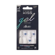 KISS Gel Fantasy Allure Press-On Nails, Hottiest Thing, White, Short Coffin, 31 Pieces