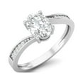 thumbnail image 2 of 1.55 Carat Oval Moissanite Diamond E Color VS1 Clarity Brilliant Cut 925 Sterling Silver Solitaire Woman Halo Valentines Day Gifts Ring, 2 of 3