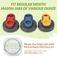 thumbnail image 2 of Mason Jar Lids Soligt, boca normal, tapa abatible, paquete de 6, 2 of 6
