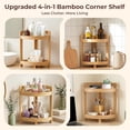 thumbnail image 4 of 2026 New Bamboo Standing Shelf, 2 Tier Corner Shelf Staand, Free-Standing Shelf Units, Triangular Curved Corner Shelf Stand for Space-Saaving Display Ideal for Bathroom/Kitchen/Living Room Storage, 4 of 14