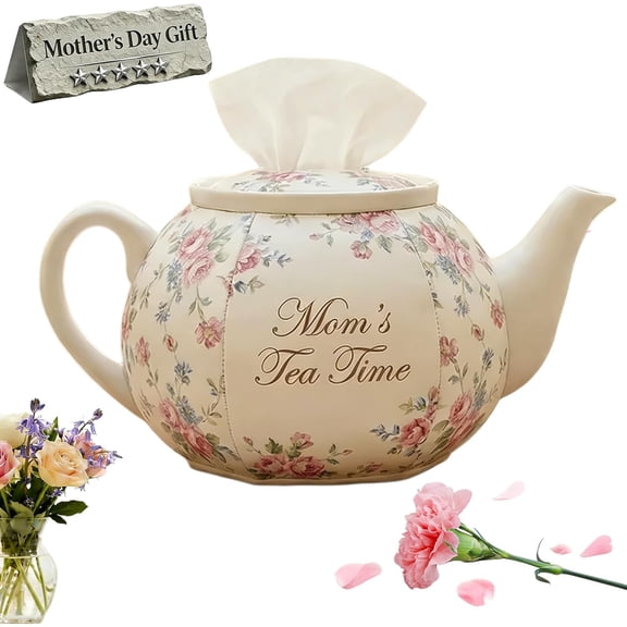 Teapot Shaped Tissue Box Cover Floral Home Decor Holder