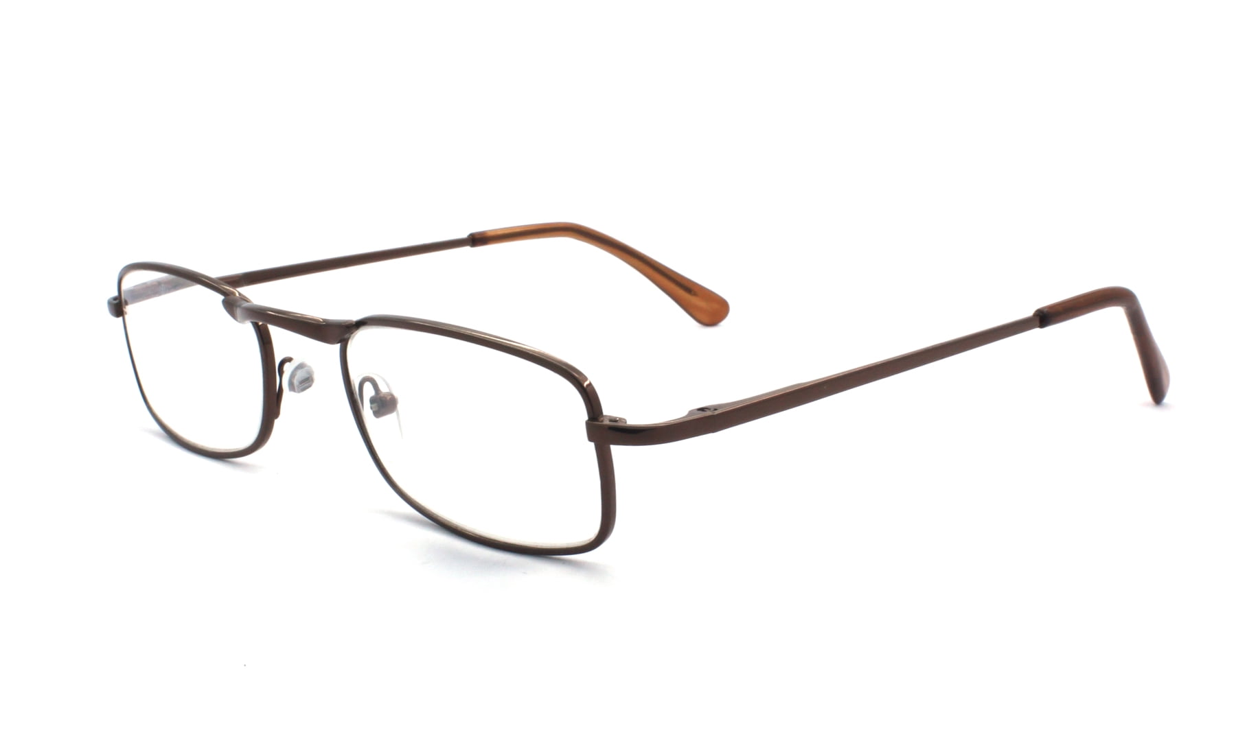 EYE ZOOM 5 Pack Unisex Vantage Metal Reading Glasses with Spring Hinge, Brown, +125