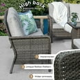 thumbnail image 4 of Brafab 5 Pcs Outdoor Patio Furniture Set with22.8 High Back and 44" Gas Fire Pit Table, PE Wicker Patio Conversation Sets Cushioned Seat Couch Outdoor Sectional Chair Sofa Set for Yard Garden Porch, 4 of 8