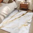 thumbnail image 5 of 2.7x5 Washable Area Rug, Gray Gold Marble Non-Slip Rectangle Rug for Bedroom Bedside, Modern Abstract Indoor Floor Mat for Home Decor, 5 of 9