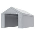 thumbnail image 2 of Carport Replacement Canopy Cover Top + Side Wall 10 x 20 ft, Garage Tent Shelter Tarp Heavy-Duty Waterproof & UV Protected, Easy Installation with Ball Bungees,White (Frame Not Included), 2 of 7