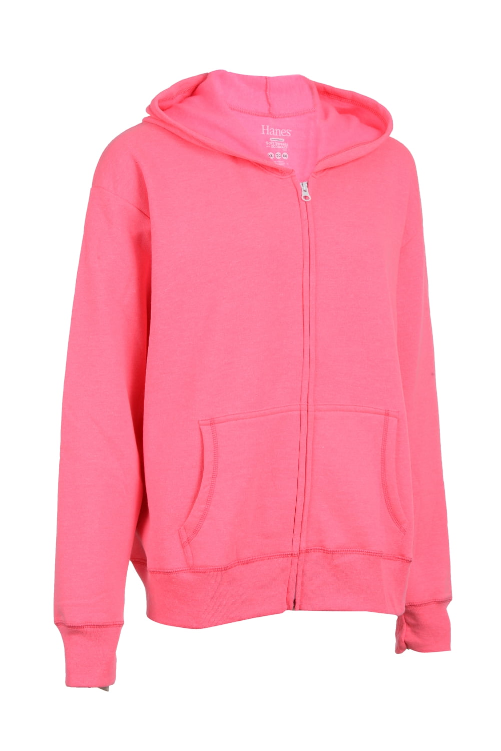 Hanes hanes women's full zip ecosmart fleece hoodie, gray, xlarge