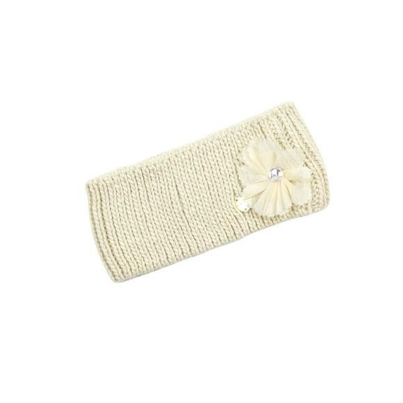 Le Chic Girl's Knit Headband Beige, Sizes 4-14 - One Size
